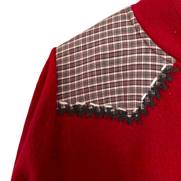 Vintage Coldwater Creek Red Wool Winter Christmas  Cardigan Sweater Size Medium - Picture 3 of 10